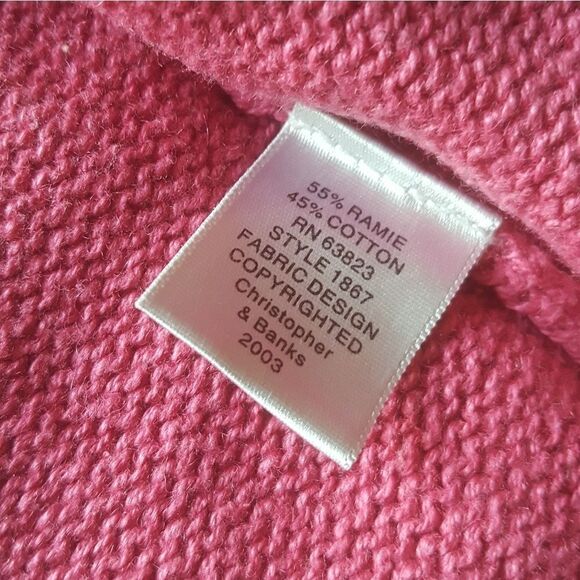 Christopher & Banks embroidered pink Cat Sweater Jacket Shacket Size Medium - Picture 8 of 9